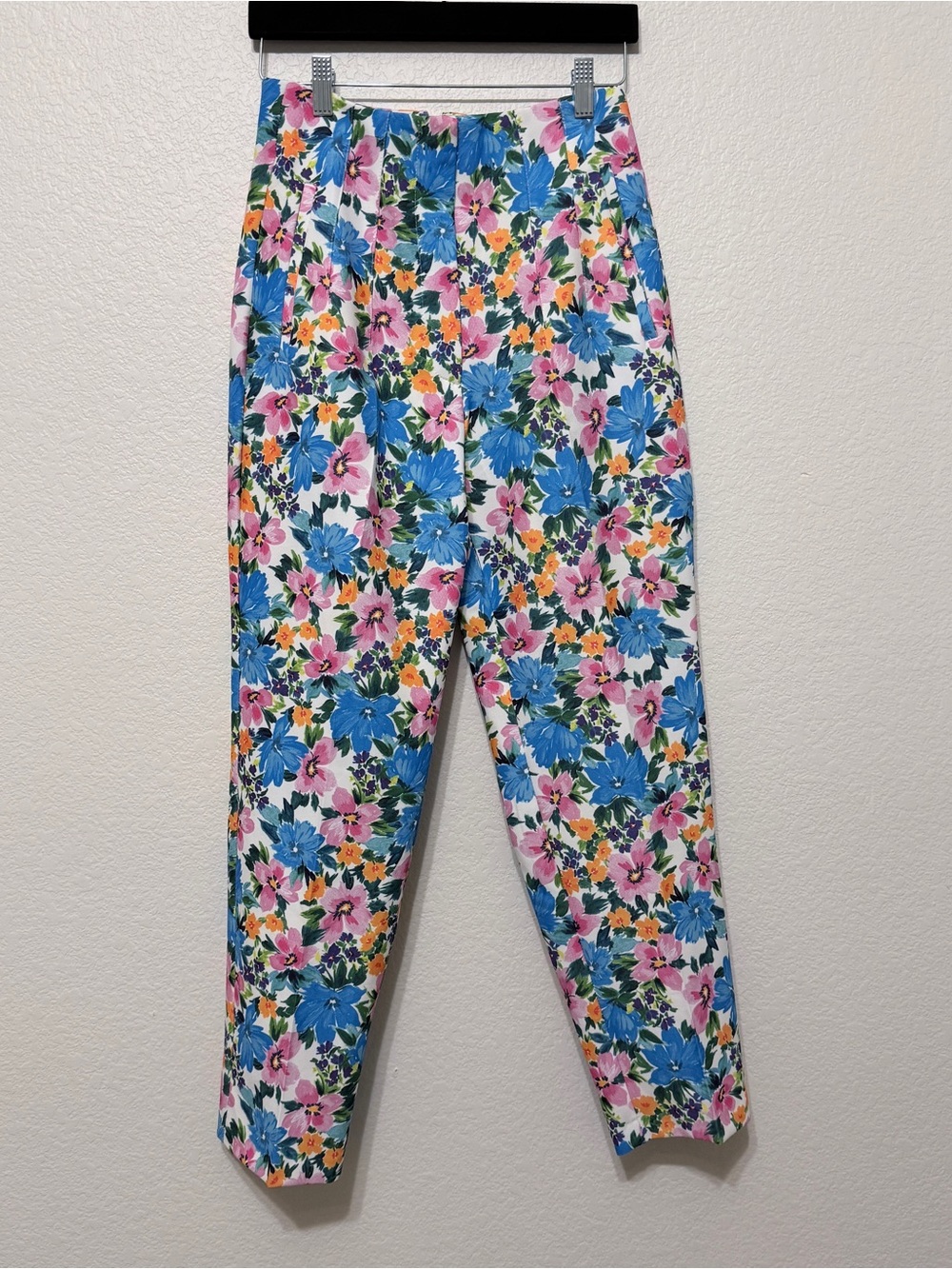🦋 Zara| Floral High Waisted Straight Leg Pants Trousers Size M NWT